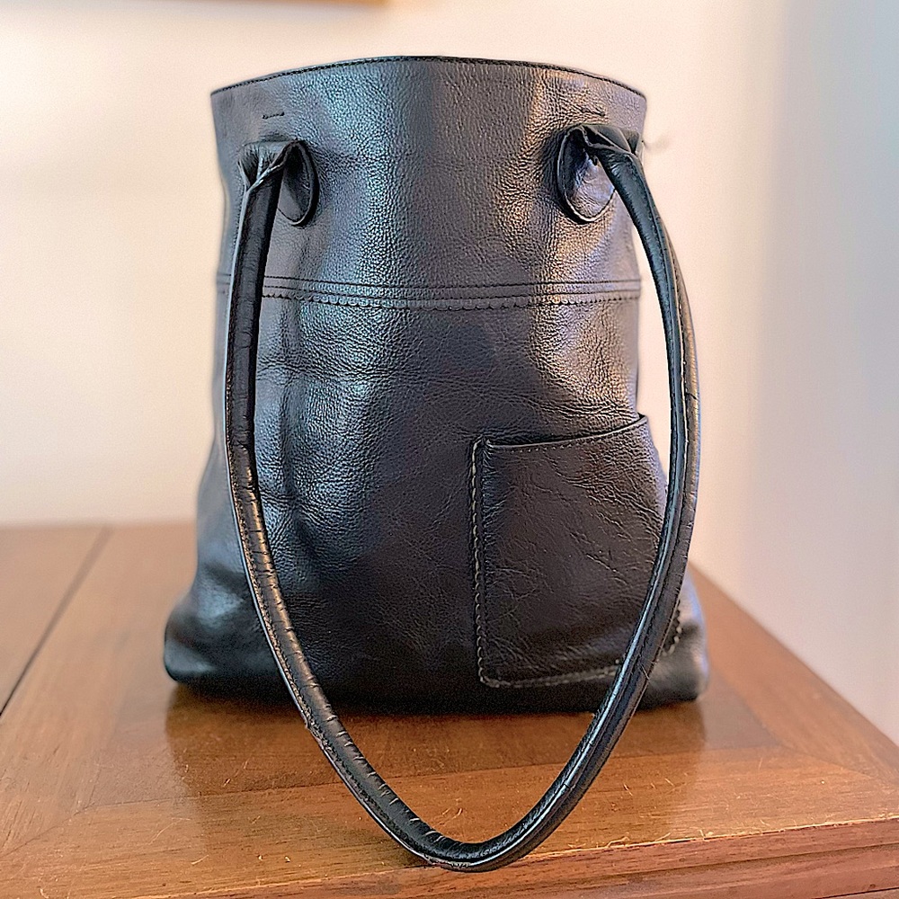 J Jill all leather black tote